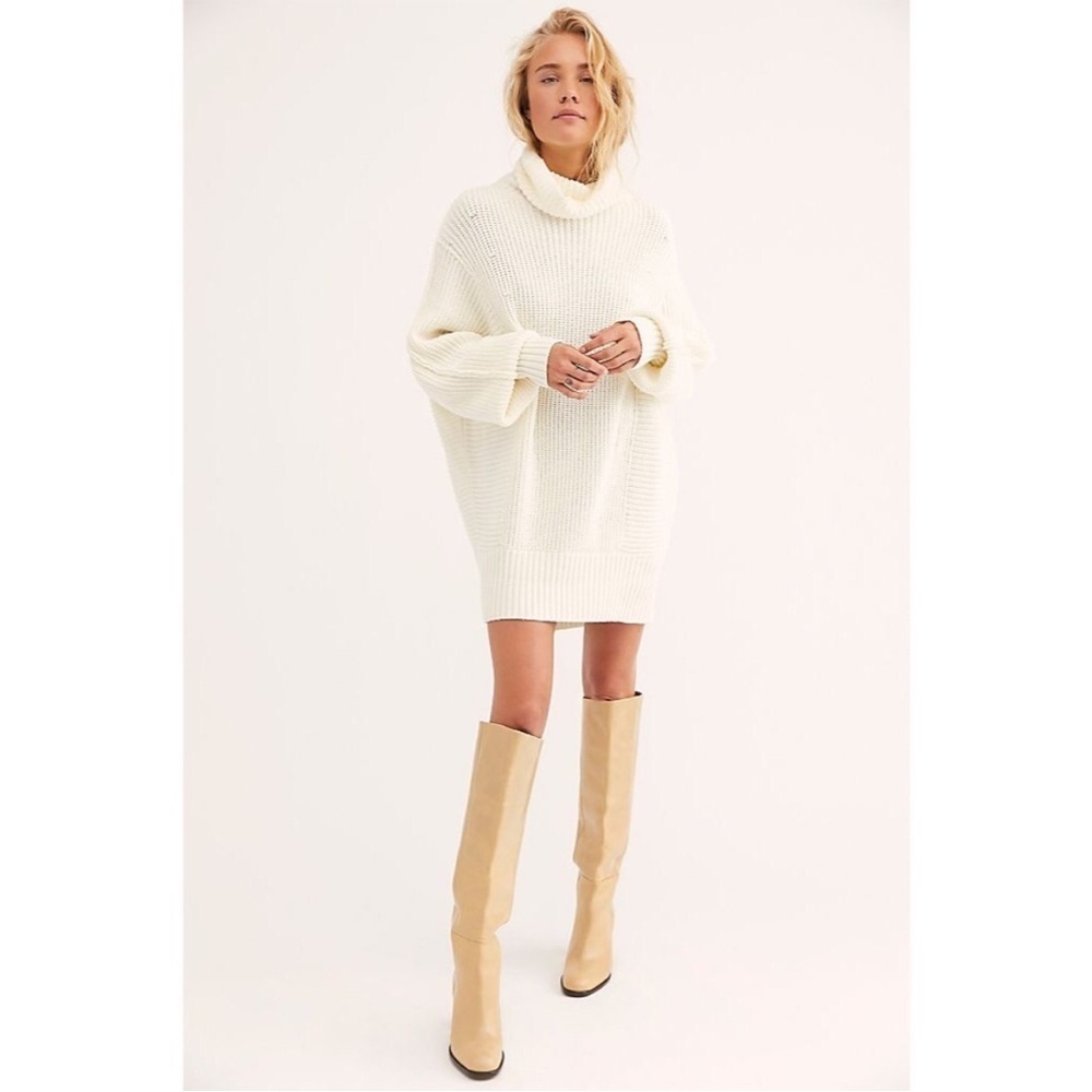 Free People Cocoa Sweater Dress Ivory size small